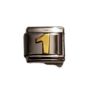 Italian Charm Bracelet Alphabet Letter Link - NUMBER "1"